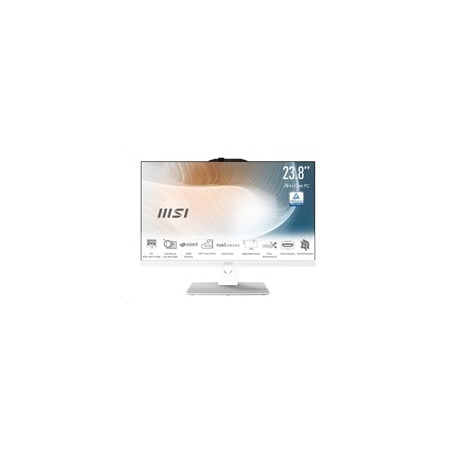 MSI PC AiO Modern AM242P 1M-2089XEU, Core 5 120U, 23.8 FHD, Anti-Glare, Non-Touch, 16GB, 512GB SSD, N/A, No OS, White