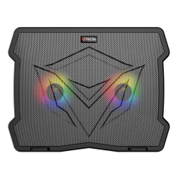 Stojan pod notebook, CP2020, podsvícený, s větrákem, černý, Meetion