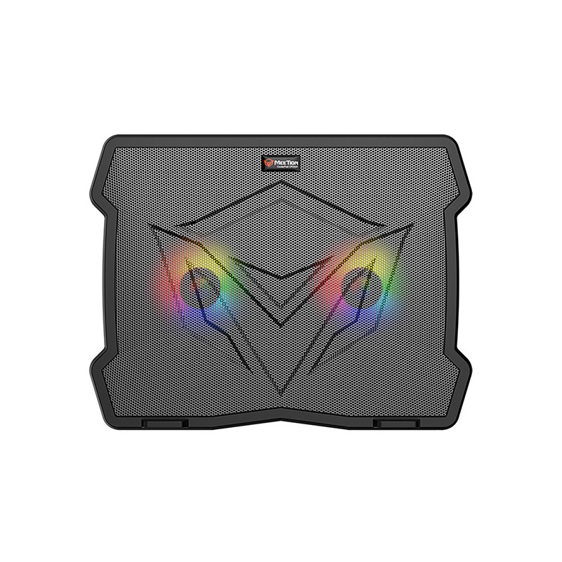 Stojan pod notebook, CP2020, podsvícený, s větrákem, černý, Meetion