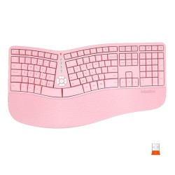 Meetion DirectorW Ergonomická klávesnice bezdrátová US, růžová