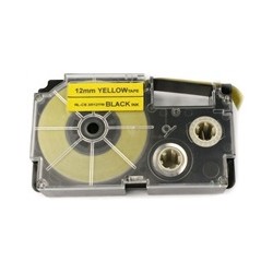 Xerox kompatibilní páska s Casio XR-12YW1, 12mm x 8m, černý tisk / žlutý podklad - ALLPRINT