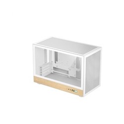 DEEPCOOL Case CH260 WOOD WH, mATX, Průhledná bočnice, bílo-dřevěná
