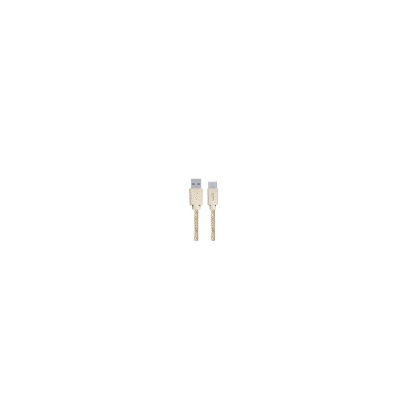 WG - Datový kabel Type-C (male) na USB-A (male), 2 metry, konopný ECO
