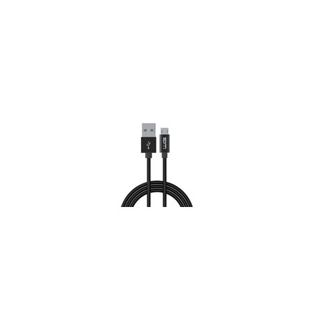 WG - Datový kabel Micro USB na USB-A, 1 metr, s prodlouženým konektorem, černá