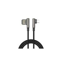 WG - Datový kabel Micro USB na USB-A, 1 metr, 90 stupňů zahnutý, černá