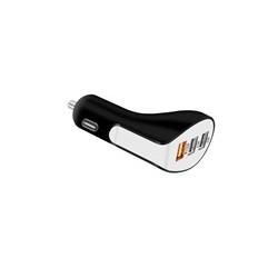 WG - Autonabíječka 3x USB-A, total 7.0 A ( QC 3,0 A + 2.0 A + 2.0 A ), černá