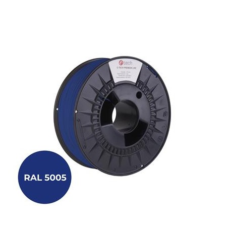 Tisková struna (filament) C-TECH PREMIUM LINE, PETG, signální modrá, RAL5005, 1,75mm, 1kg