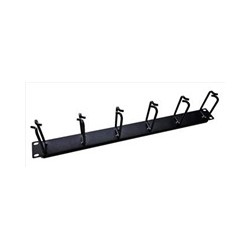 19" vyvazovací panel LEXI-Net 1U, celokovový, 6x úchyt 40x80mm, černý