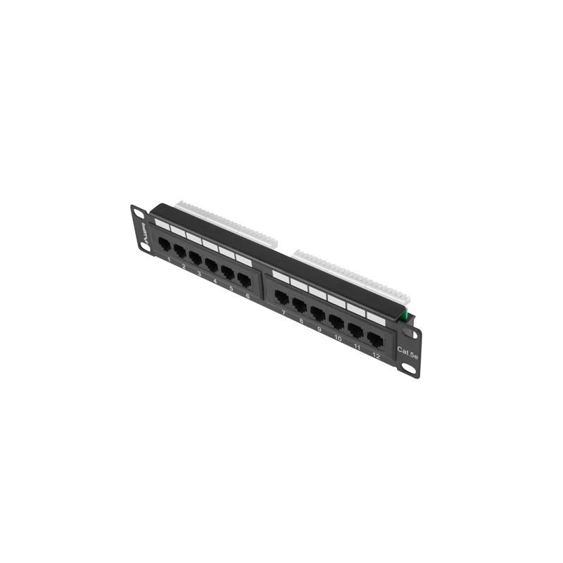 PATCH PANEL 12PORT 1U 10?? CAT.5E UTP ČERNÝ LANBER