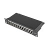 PATCH PANEL 12PORT 1U 10?? CAT.5E FTP STÍNĚNÝ ČERN