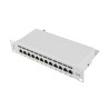 PATCH PANEL 12PORT 1U 10?? CAT.6 FTP STÍNĚNÝ ŠEDÝ