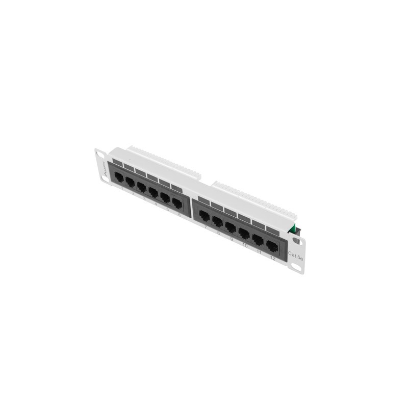 PATCH PANEL 12PORT 1U 10?? CAT.5E UTP ŠEDÝ LANBERG