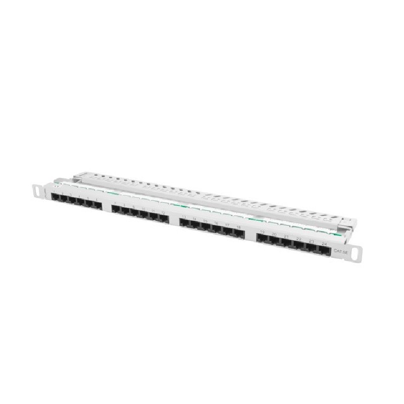 Lanberg Patch Panel 24 portů 0,5U 19?? CAT.5E UTP šedý LAN