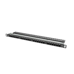 PATCH PANEL 24 PORTŮ 0,5U 19?? CAT.5E UTP ČERNÝ LA