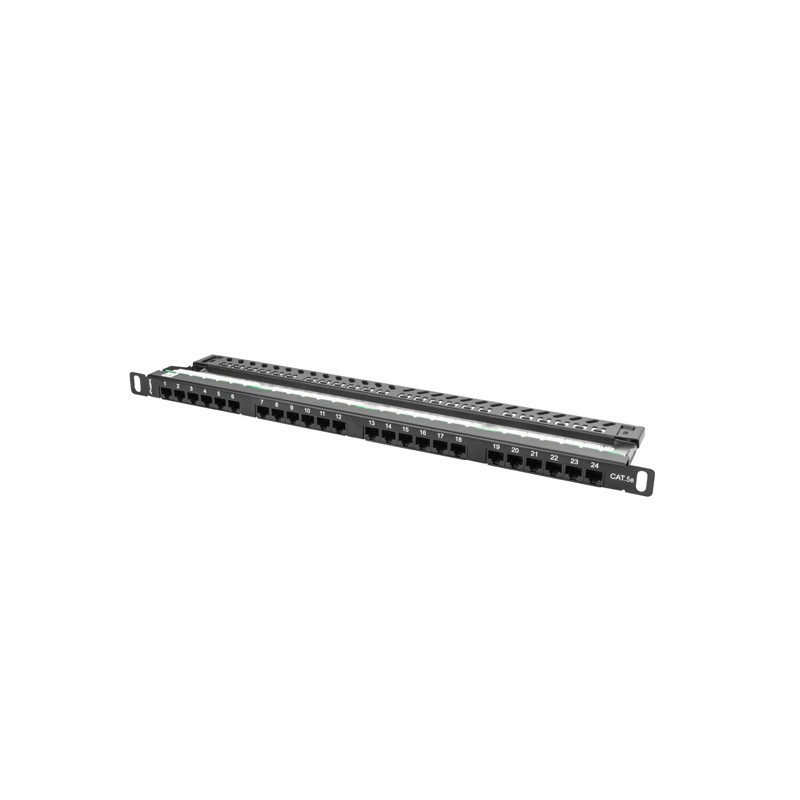 PATCH PANEL 24 PORTŮ 0,5U 19?? CAT.5E UTP ČERNÝ LA