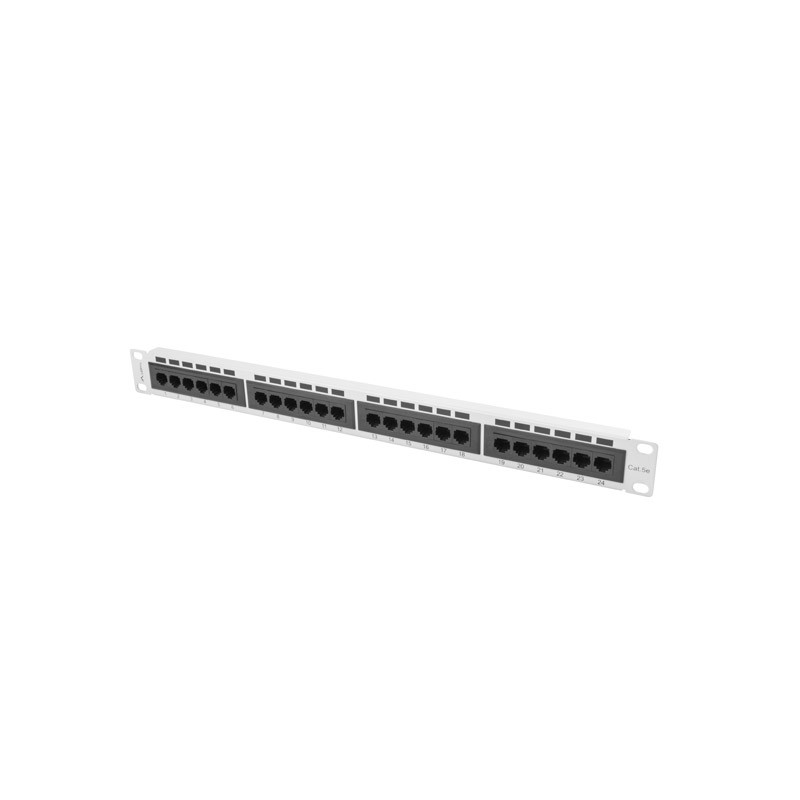 PATCH PANEL 24 PORTŮ 1U 19?? CAT.5E UTP ŠEDÝ LANBE