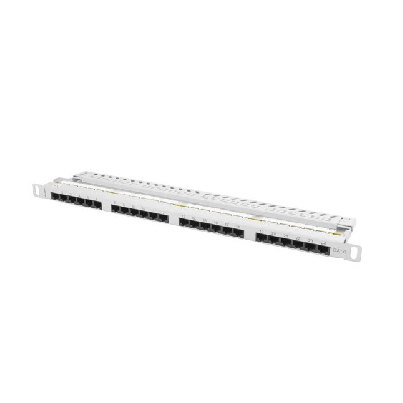 Lanberg Patch Panel 24 portů 0,5U 19?? CAT.6 UTP šedý LANB