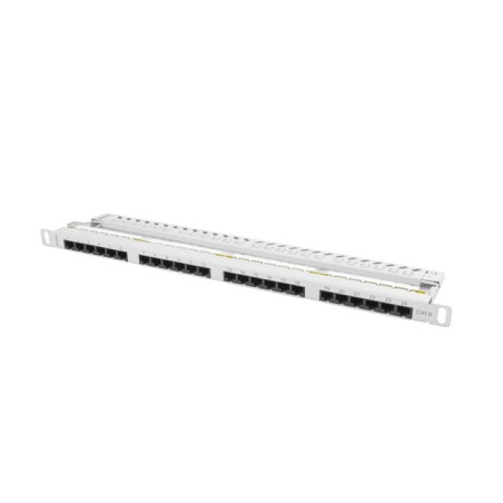 PATCH PANEL 24 PORTŮ 0,5U 19?? CAT.6 UTP ŠEDÝ LANB