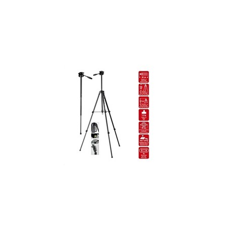 BAZAR - Braun stativ LW 168S (62-168cm, 1500 g, 3-směrná hlava, max.5kg, monopod) - POŠKOZENÝ OBAL