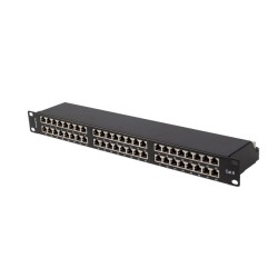 PATCH PANEL 48 PORTŮ 1U 19" CAT.6 FTP STÍNĚNÝ ČERNÝ LANBERG