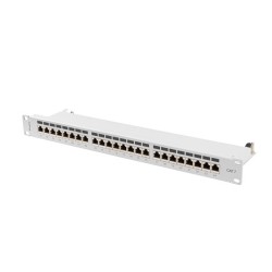 PATCH PANEL 24 PORTŮ 1U 19" CAT.7 FTP STÍNĚNÝ ŠEDÝ LANBERG