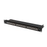 PATCH PANEL 24 PORTŮ 1U 19" CAT.7 FTP STÍNĚNÝ ČERNÝ LANBERG