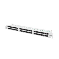 PATCH PANEL 48 PORTŮ 1U 19" CAT.6 UTP ŠEDÝ LANBERG