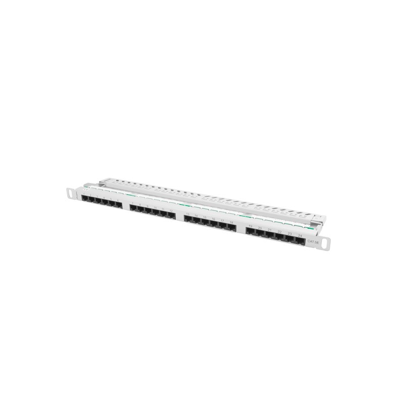 PATCH PANEL 48 PORTŮ 1U 19" CAT.5E UTP ŠEDÝ LANBERG