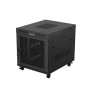 19" Volně stojící racková skříň 15U/800X1000 (Flat Pack) černá S prosklenými dveřmi LCD Lanberg V2
