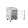 19" Volně stojící racková skříň 15U 600X600 šedé skleněné dveře LCD Lanberg (Flat Pack) V2