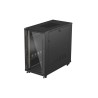 19" Volně stojící racková skříň 22U 600X1200 černé skleněné dveře Lanberg (ploché balení)