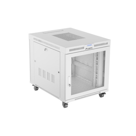 19" Volně stojící racková skříň 15U 800X1000 šedá LCD S perforovanými dveřmi Lanberg (ploché balení)