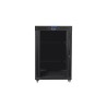 19" Volně stojící racková skříň 22U 800X1000 černé skleněné dveře LCD Lanberg (Flat Pack) V2