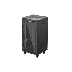19" Volně stojící racková skříň 22U 600X600 černé skleněné dveře Lanberg (ploché balení) V2