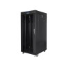 19" Volně stojící racková skříň 27U/600X800 (Flat Pack) S prosklenými dveřmi LCD černá Lanberg V2