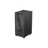 19" Volně stojící racková skříň 27U/600X800 (Flat Pack) S prosklenými dveřmi černá Lanberg