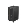 19" Volně stojící racková skříň 24U 600X800 černé skleněné dveře LCD Lanberg (Flat Pack) V2