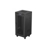 19" Volně stojící racková skříň 24U 600X600 černá S perforovanými dveřmi Lanberg (Flat Pack) V2