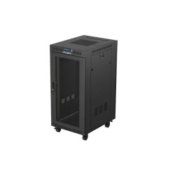 19" Volně stojící racková skříň 24U 600X800 černá S perforovanými dveřmi Lanberg (Flat Pack) V2