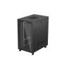 19" Volně stojící racková skříň 27U/800X1200 (Flat Pack) S prosklenými dveřmi LCD černá Lanberg