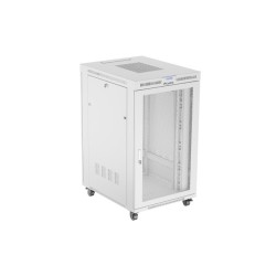 19" Volně stojící racková skříň 27U 800X1000 šedá LCD S perforovanými dveřmi Lanberg (ploché balení)