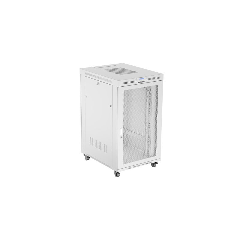 19" Volně stojící racková skříň 27U 800X1000 šedá LCD S perforovanými dveřmi Lanberg (ploché balení)