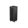 19" Volně stojící racková skříň 32U 600X600 černá LCD S perforovanými dveřmi Lanberg (ploché balení)