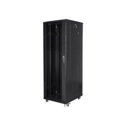 19" Volně stojící racková skříň 37U/600X800 (Flat Pack) S prosklenými dveřmi černá Lanberg