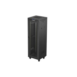 19" Volně stojící racková skříň 37U 600X600 černá LCD S perforovanými dveřmi Lanberg (ploché balení)
