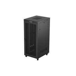19" Volně stojící racková skříň 37U/800X1000 (Flat Pack) černá S prosklenými dveřmi LCD Lanberg V2
