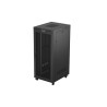 19" Volně stojící racková skříň 37U/800X1000 (Flat Pack) černá S prosklenými dveřmi LCD Lanberg V2