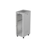 19" Volně stojící racková skříň 32U 600X800 šedé skleněné dveře LCD Lanberg (Flat Pack) V2