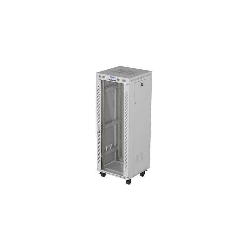 INSTALAČNÍ STOJAN 19" 32U 600X600 ŠEDÉ SKLENĚNÉ DVEŘE LCD LANBERG (FLAT PACK) V2