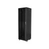 19" Volně stojící racková skříň 42U/600X600 (Flat Pack) S prosklenými dveřmi černá Lanberg